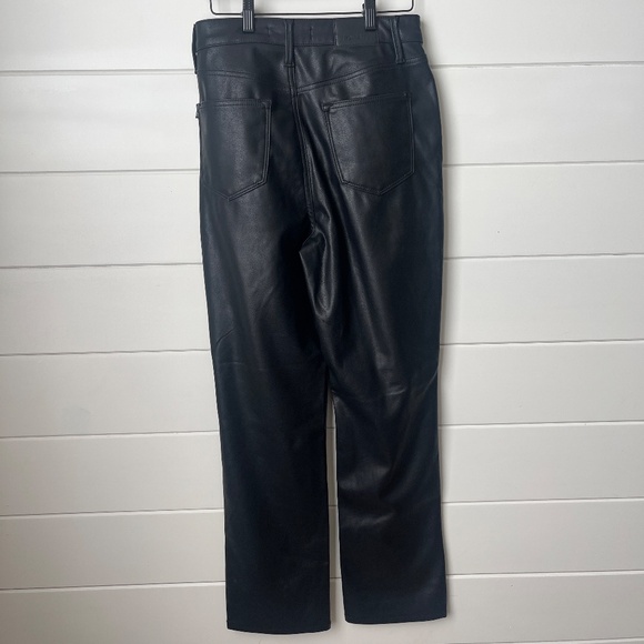 Judy Blue Tummy Control Black Faux Leather Pants Straight Leg Size 5/29 - Picture 3 of 6